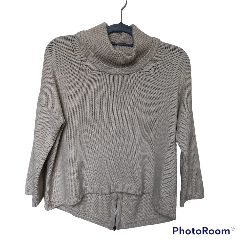 Theory Hi-Lo Cotton/Wool/Cashmere Blend Sweater Size L